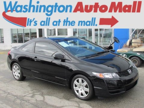 Crystal Black Pearl Honda Civic LX Coupe.  Click to enlarge.