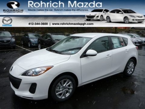 Crystal White Pearl Mica Mazda MAZDA3 i Touring 5 Door.  Click to enlarge.