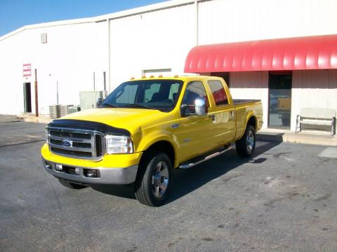 Screaming Yellow Ford F250 Super Duty Amarillo Special Edition Crew Cab 4x4.  Click to enlarge.