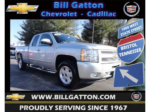 Sheer Silver Metallic Chevrolet Silverado 1500 LT Extended Cab 4x4.  Click to enlarge.
