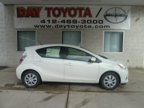 Super White Toyota Prius c Hybrid Two.  Click to enlarge.