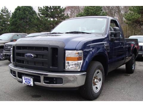Dark Blue Pearl Metallic Ford F250 Super Duty XL Regular Cab.  Click to enlarge.
