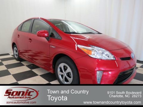 Barcelona Red Metallic Toyota Prius Three Hybrid.  Click to enlarge.