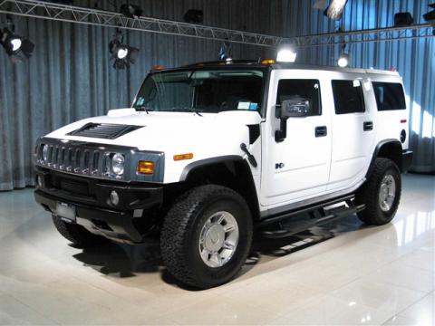 White Hummer H2 SUV.  Click to enlarge.