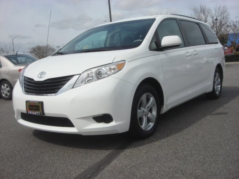Super White Toyota Sienna LE.  Click to enlarge.