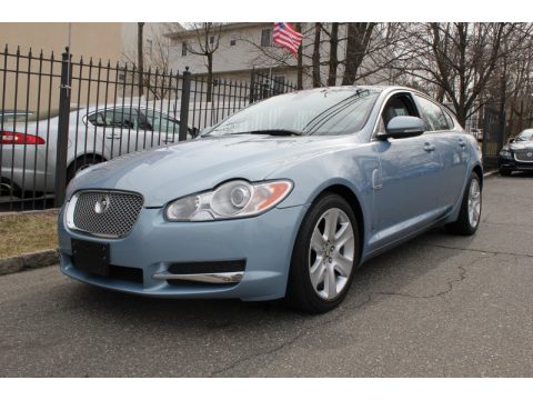 Frost Blue Metallic Jaguar XF Sport Sedan.  Click to enlarge.