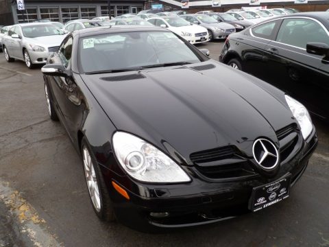 Black Mercedes-Benz SLK 350 Roadster.  Click to enlarge.