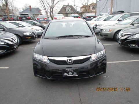 Crystal Black Pearl Honda Civic LX Sedan.  Click to enlarge.