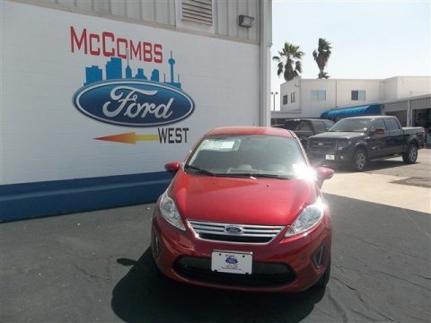Ruby Red Ford Fiesta SE Sedan.  Click to enlarge.