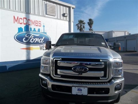 Ingot Silver Metallic Ford F250 Super Duty Lariat Crew Cab 4x4.  Click to enlarge.