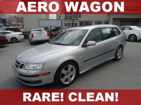 Silver Metallic Saab 9-3 Aero SportCombi Wagon.  Click to enlarge.