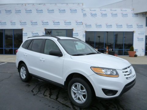 Frost White Pearl Hyundai Santa Fe GLS AWD.  Click to enlarge.