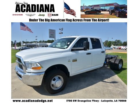 Bright White Dodge Ram 3500 HD ST Crew Cab 4x4 Chassis.  Click to enlarge.