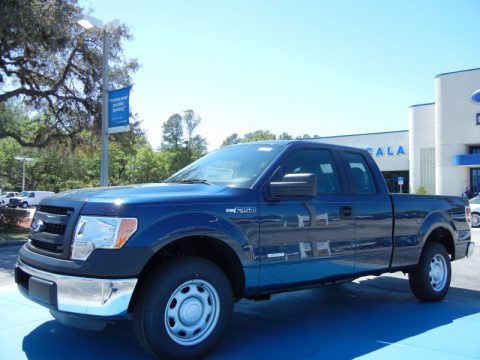 Blue Jeans Metallic Ford F150 XL SuperCab.  Click to enlarge.