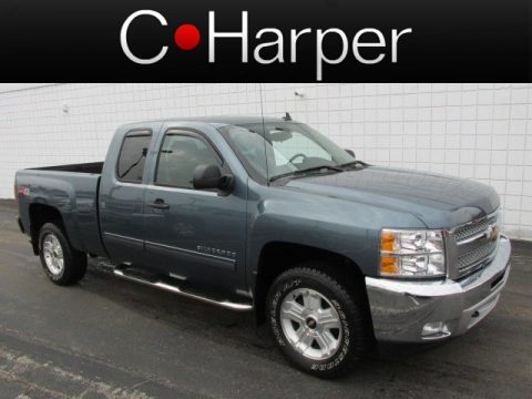 Blue Granite Metallic Chevrolet Silverado 1500 LT Extended Cab 4x4.  Click to enlarge.