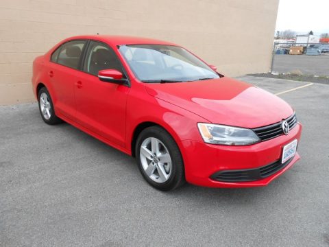 Tornado Red Volkswagen Jetta TDI Sedan.  Click to enlarge.