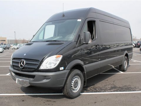 Jet Black Mercedes-Benz Sprinter 2500 High Roof Cargo Van.  Click to enlarge.