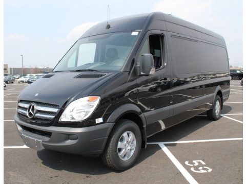Jet Black Mercedes-Benz Sprinter 2500 High Roof Passenger Van.  Click to enlarge.