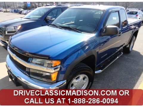 Superior Blue Metallic Chevrolet Colorado Z71 Extended Cab 4x4.  Click to enlarge.