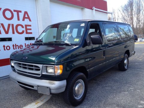 Deep Emerald Green Metallic Ford E Series Van E350 Super Duty XL Extended Passenger.  Click to enlarge.