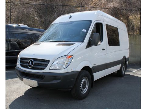 Arctic White Mercedes-Benz Sprinter 2500 High Roof Crew Van.  Click to enlarge.