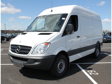 Arctic White Mercedes-Benz Sprinter 2500 High Roof Cargo Van.  Click to enlarge.