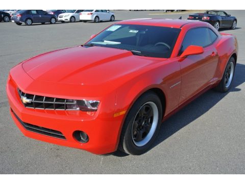 Victory Red Chevrolet Camaro LS Coupe.  Click to enlarge.