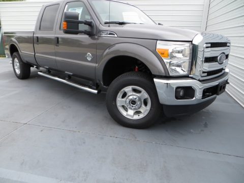 Sterling Gray Metallic Ford F250 Super Duty XLT Crew Cab 4x4.  Click to enlarge.