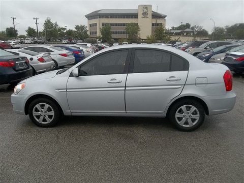 Platinum Silver Hyundai Accent GLS 4 Door.  Click to enlarge.