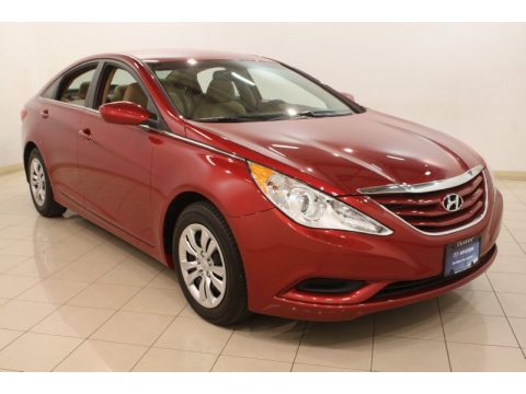 Sparkling Ruby Red Hyundai Sonata GLS.  Click to enlarge.