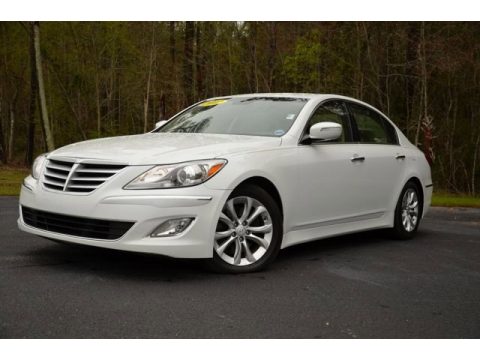 White Satin Pearl Hyundai Genesis 3.8 Sedan.  Click to enlarge.