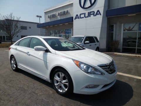 Shimmering White Hyundai Sonata Limited.  Click to enlarge.