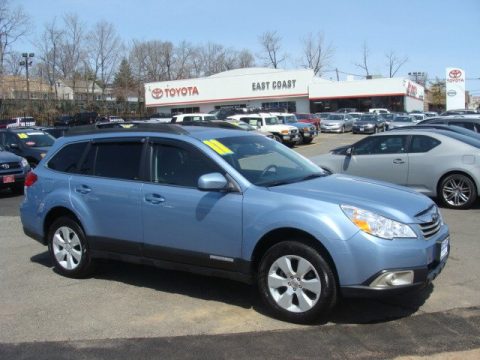 Sky Blue Metallic Subaru Outback 2.5i Premium Wagon.  Click to enlarge.