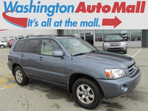 Bluestone Metallic Toyota Highlander V6 4WD.  Click to enlarge.