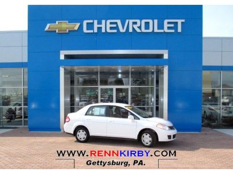 Fresh Powder White Nissan Versa 1.8 S Sedan.  Click to enlarge.