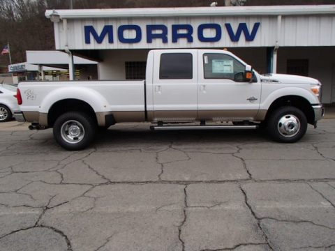 Oxford White Ford F350 Super Duty Lariat Crew Cab 4x4 Dually.  Click to enlarge.