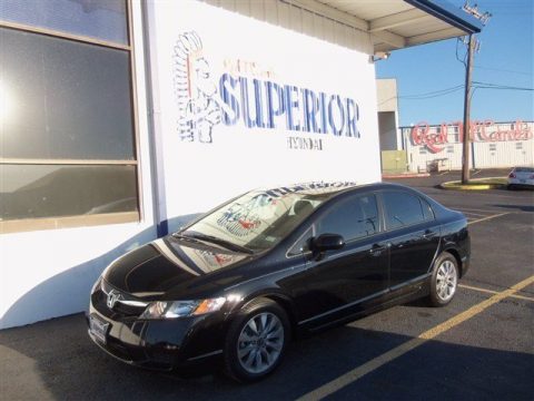 Crystal Black Pearl Honda Civic EX Sedan.  Click to enlarge.