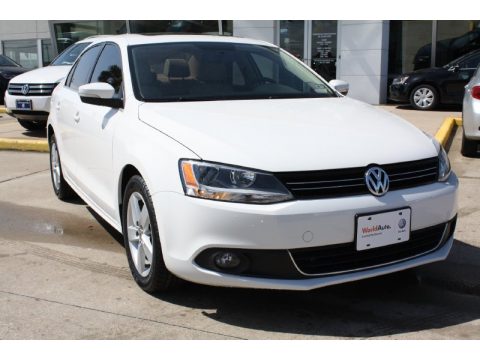 Candy White Volkswagen Jetta TDI Sedan.  Click to enlarge.