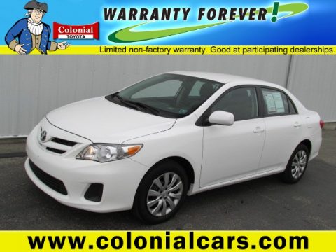 Super White Toyota Corolla LE.  Click to enlarge.