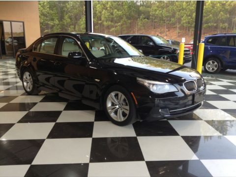 Jet Black BMW 5 Series 528i Sedan.  Click to enlarge.
