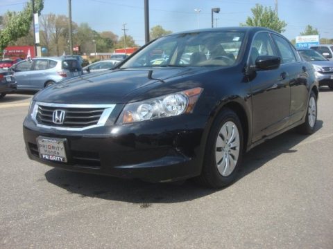 Crystal Black Pearl Honda Accord LX Sedan.  Click to enlarge.