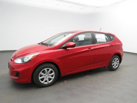 Boston Red Hyundai Accent GS 5 Door.  Click to enlarge.