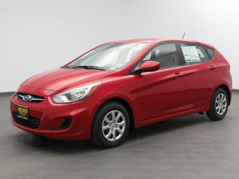 Boston Red Hyundai Accent GS 5 Door.  Click to enlarge.