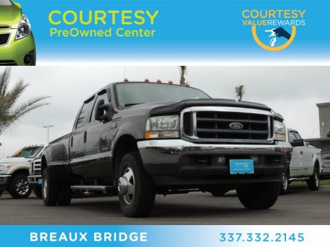 Dark Shadow Grey Metallic Ford F350 Super Duty Lariat Crew Cab 4x4 Dually.  Click to enlarge.
