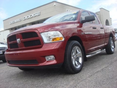 Deep Cherry Red Crystal Pearl Dodge Ram 1500 Express Quad Cab.  Click to enlarge.