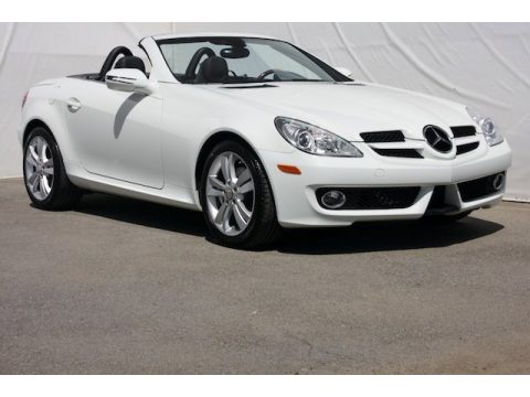 Arctic White Mercedes-Benz SLK 300 Roadster.  Click to enlarge.
