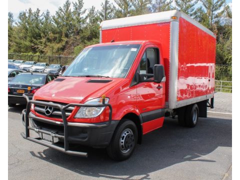 Flame Red Mercedes-Benz Sprinter 3500 Chassis Moving Truck.  Click to enlarge.