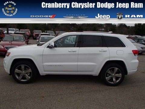 Bright White Jeep Grand Cherokee Overland 4x4.  Click to enlarge.