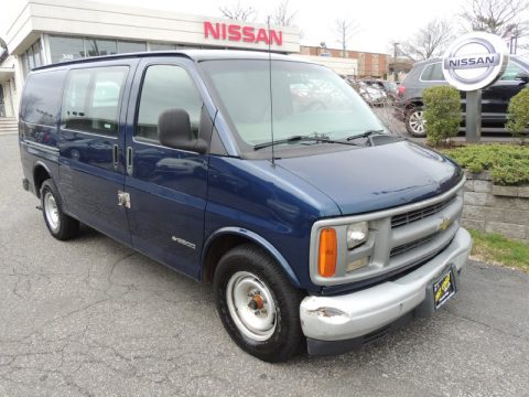 Indigo Blue Metallic Chevrolet Express 1500 Passenger Van.  Click to enlarge.