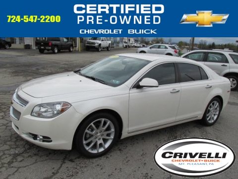 White Diamond Tricoat Chevrolet Malibu LTZ Sedan.  Click to enlarge.